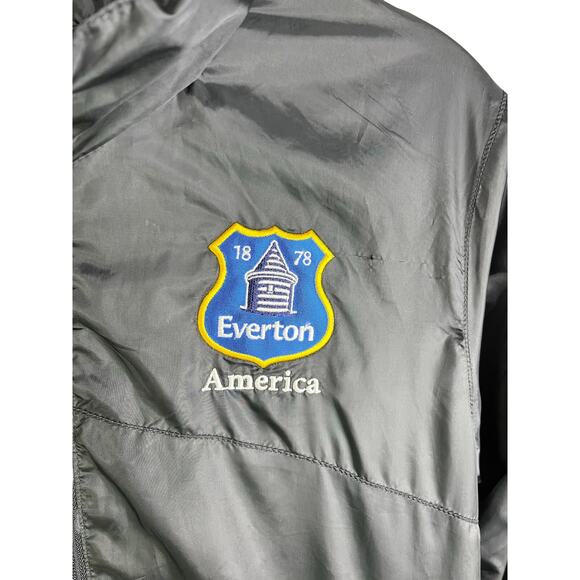 Everton FC Umbro Windbreaker Hoodie Jacket Mens XL Black Embroidered Patches Zip - Picture 4 of 8